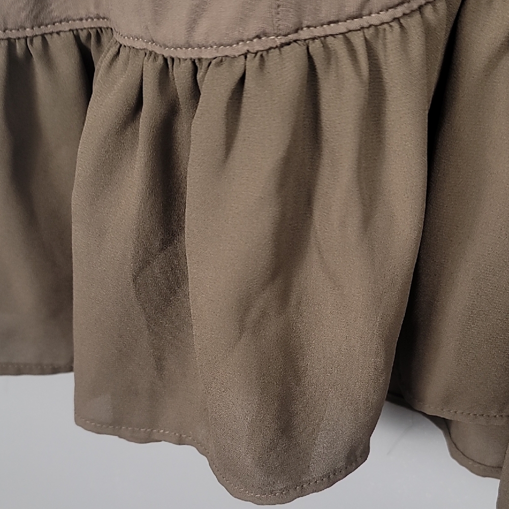 Banana Republic Mocha Brown Ruffled Peplum Sleeveless Tank Top - Picture 2 of 6